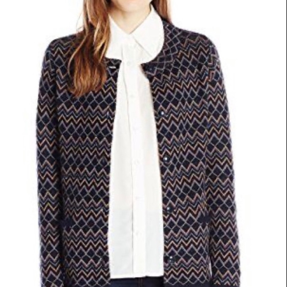 Pendleton Jennifer Wool Blend Chevron Cardigan - image 2